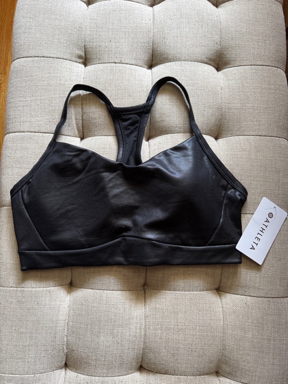 Athleta Black Racerback High-Comfort Sports Bra